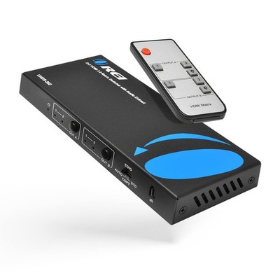 OREI 4K HDMI Matrix Switch 2 X 2, Switcher 18G UltraHD Supports Upto 4K @ 60H...