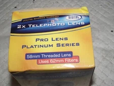 DIGITAL CONCEPTS 2X TELEPHOTO 58MM LENS ATTACHMENT, MODEL 1458T-R, NEW IN BOX