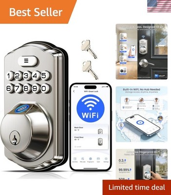 Secure Modern Smart Lock - WiFi, Voice Control & Real-Time Monitoring Included