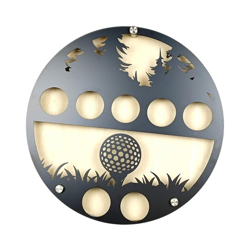 Golf Ball Display Case Simple Craft Novelty Decorative Wood Metal Wall - Picture 7 of 7