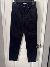 New Eileen Fisher Black Stretchy Organic Cotton Velveteen Corduroy Pants XXS
