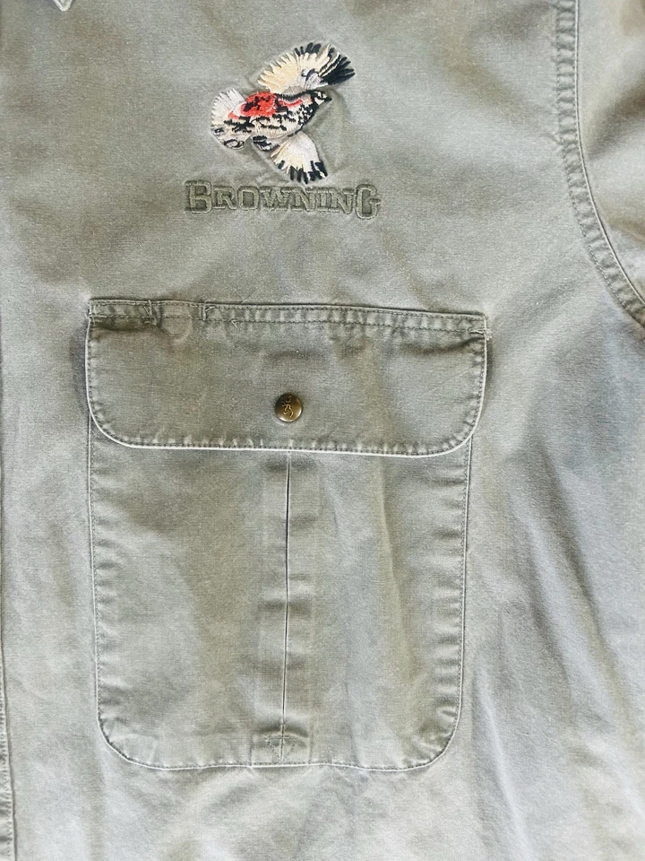 Vintage Browning Super Naturals Hunting Shooting Shirt Padded Shoulder Quail XXL - Image 2 of 4