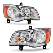 Headlights Pair For 11-19 Dodge Grand Caravan 2008-16 Chrysler Town& Country