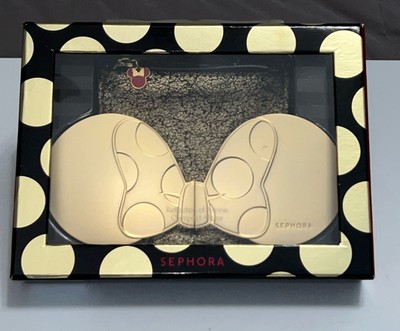 Disney Minnie Mouse Gold Beauty by SEPHORA Compact Mirror + Pouch Brand New