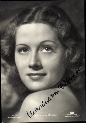 Ak Schauspielerin Marina von Ditmar, Tobis Film G 145, Autogramm - 4035645