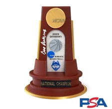 Geno Auriemma Signed 2025 NCAA Women’s National Champion Mini Trophy UConn PSA