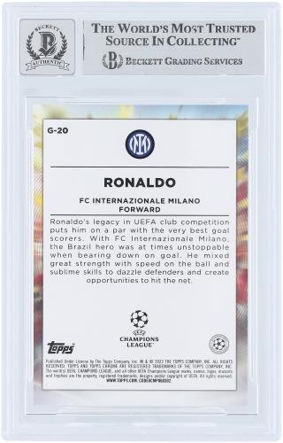 Ronaldo FC Internazionale Signed 2022-23 Topps Chrome UEFA #G-20 BAS 10 Card