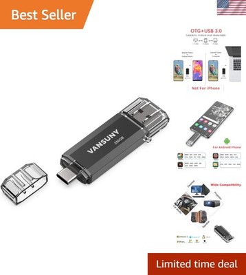 256GB USB C Flash Drive 2 in 1 OTG USB 3.0 + Tape C Memory Stick with Keychai...