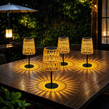 4Pcs Solar Table Lamp Outdoor Waterproof: Rechargeable LED Solar Lantern for Gar