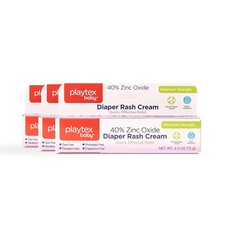 Playtex Baby Diaper Rash Cream, 2.5 oz. Tube, 3-Pack, Dermatologist Tested 40 Z