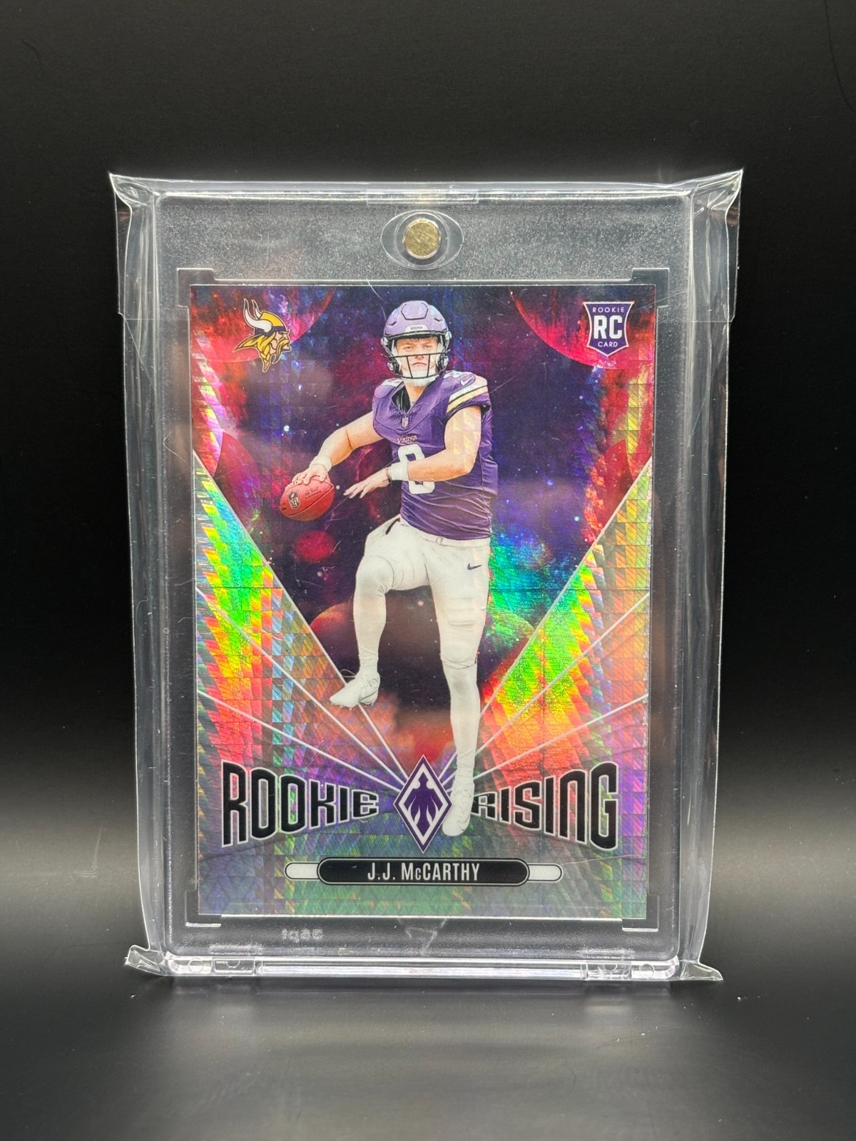 2024 PANINI PHOENIX J.J. MCCARTHY WAVE ROOKIE RISING ROOKIE RC #RR-JMY VIKINGS