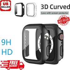 For Apple Watch Serie9/8/7 iWatch 9H HD Case Cover Full Screen Protector 41/45mm
