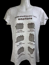 Pusheen The Cat Emotions Size Small Grey Sheer Burnout Glitter Sparkle 2016