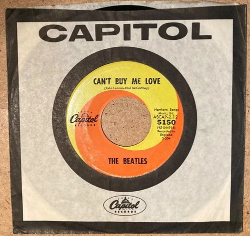 Beatles NOS NM 1964 Unplayed Looking 45 Can't Buy Me Love + Capitol sleeve