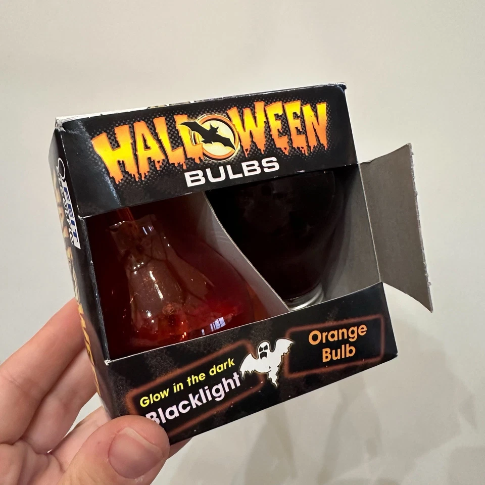 VTG 2 Feit Electric Blacklight Orange Light Bulbs 75 Watt Watt Party Halloween - Image 3 of 4