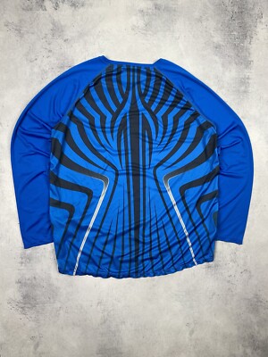 Nike Dri-FIT Langarm Blau Athletisch Laufen Training Drill Y2k Shirt Herren XL