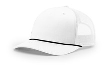 1 New Richardson 112FPR Five Panel Rope Cap Blank Hat OSFM White/Black