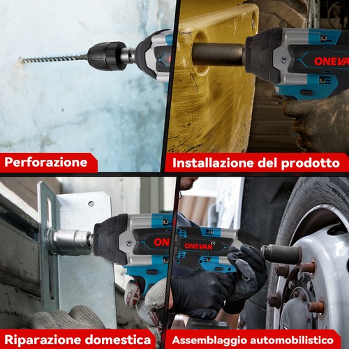 1800NM Chiave a Percussione a Batteria 20V Elettrica Senza Spazzole Smontagomme - Bild 11 von 15