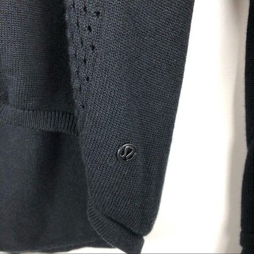 Lululemon Still Movement Baumwollmischung Pullover schwarz U-Ausschnitt offen Strick Gr. 4?? - Bild 5 von 6