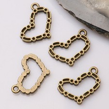 20pcs antiqued bronze color crafted heart design charms EF3394