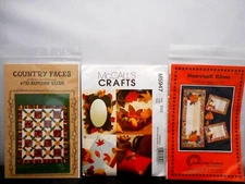 3 NEW Autumn Sewing Patterns McCalls M5947 Harvest Time Runner+ Fall Quilt