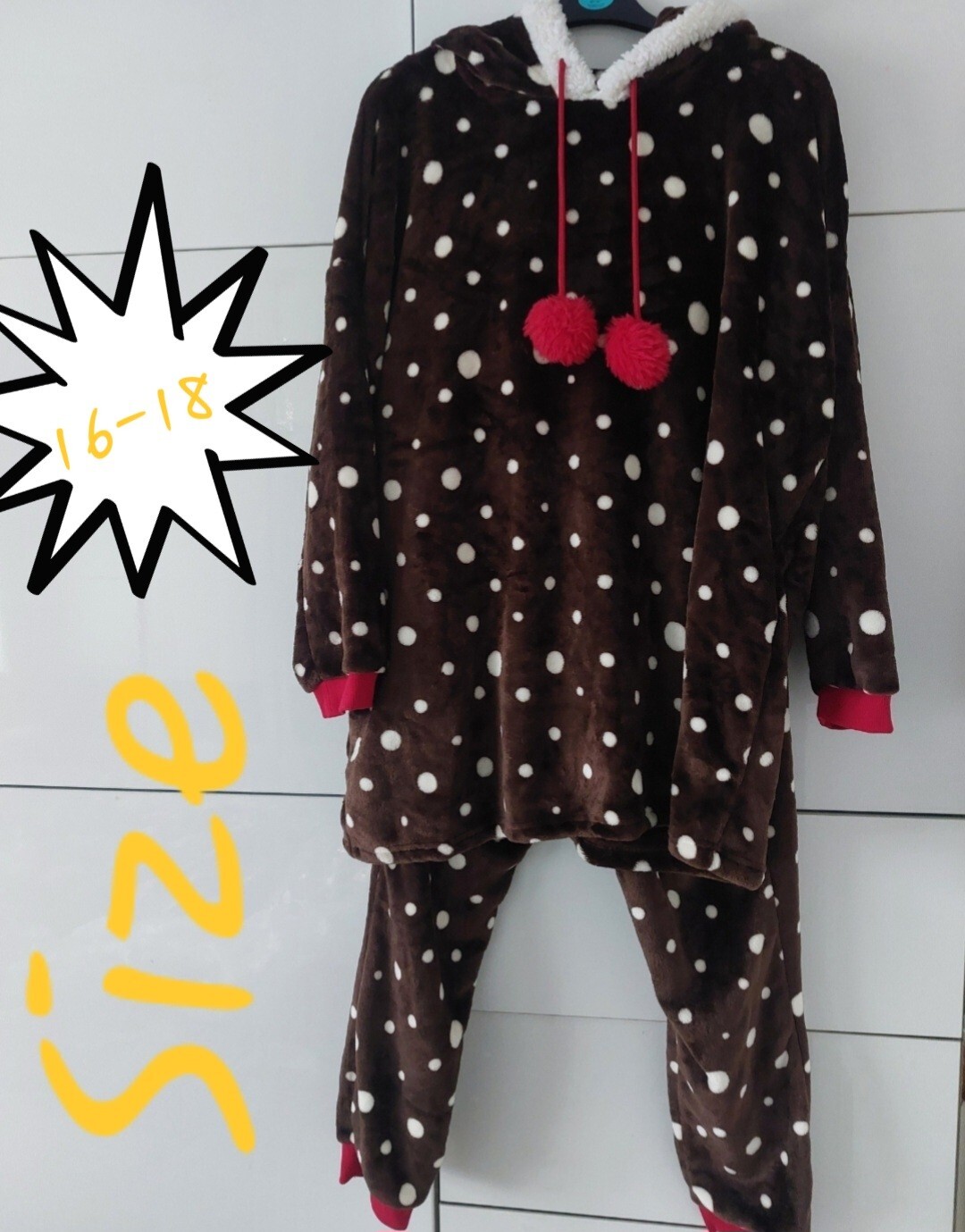CHRISTMAS PUDDING TWOSIE FLUFFY PYJAMAS PJ'S size  16-18  NEW In Packaging