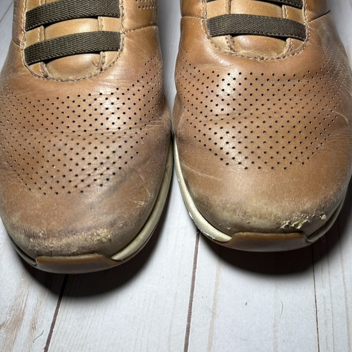 Kizik New York Court Brown Leather Sneakers Slip On Hands-Free Mens Size 7 M KIZIK Men main image 2