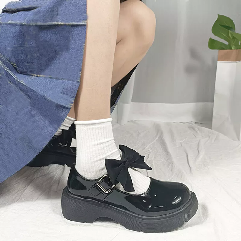 Mary Jane – chaussures pour filles, uniforme scolaire japonais Jk,  accessoires, chaussures Lolita collège gothique, plate-forme en cuir PU,  chaussures de haute qualité - AliExpress