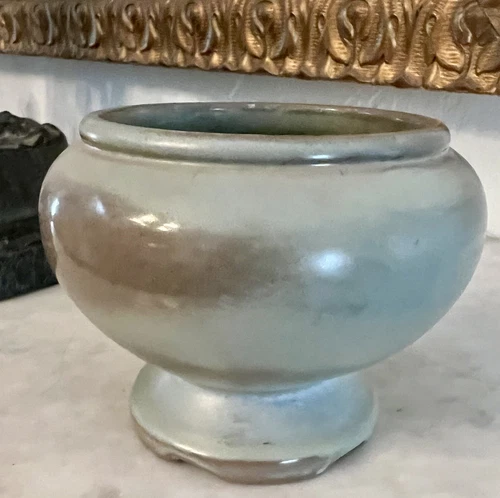 Vintage Frankoma Pottery 22A Footed Planter, Vase, Bowl Prarie Green
