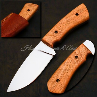 Custom Made Bush crafting knife Scandi grind with D2 Steel & Light Walnut Handle