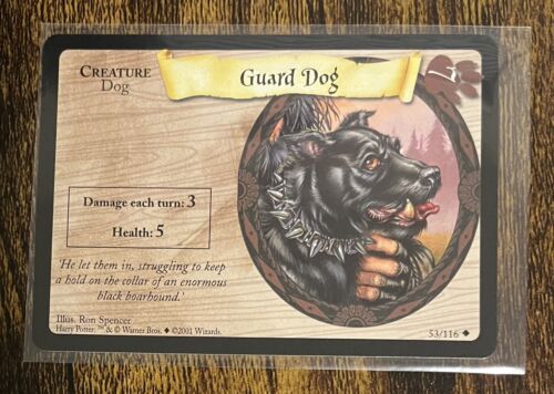 2001 Harry Potter Trading Card Game Base Set Guard Dog 53/116 NM/Mint Wizards - Picture 1 of 2