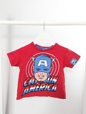 Baby Boys 18-24 Months Red Short Sleeve Captain America T-shirt Top Clothes