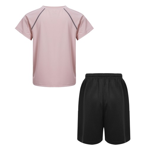 Kids Boys Suit Round Neck Outfit Football T-shirt And Shorts Set Trim Athletic - Picture 30 of 43