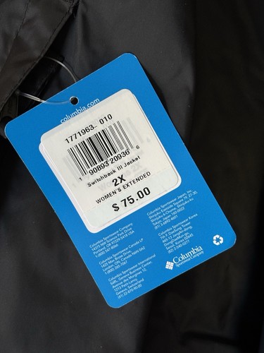 Giacca Columbia Donna Switchback III Nera 2X Zip Impermeabile Cappuccio Imballabile - Nuova - Foto 5 di 7