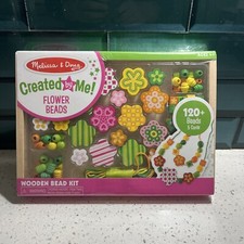 Flower Power By Melissa  Doug Wooden Bead Kit 120 Beads To Create Open Box