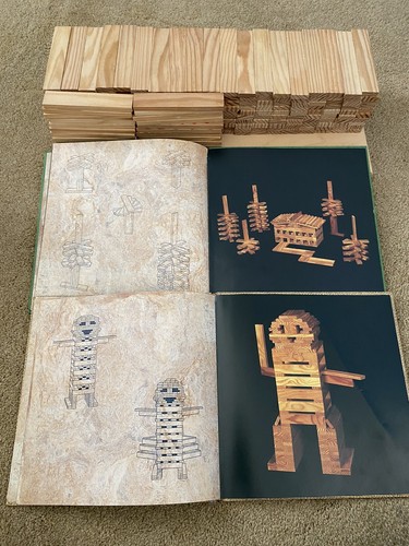 Over 200 Kapla Wood Blocks and 2 Kapla L’Art Design Books, Vintage Toy - Picture 7 of 7