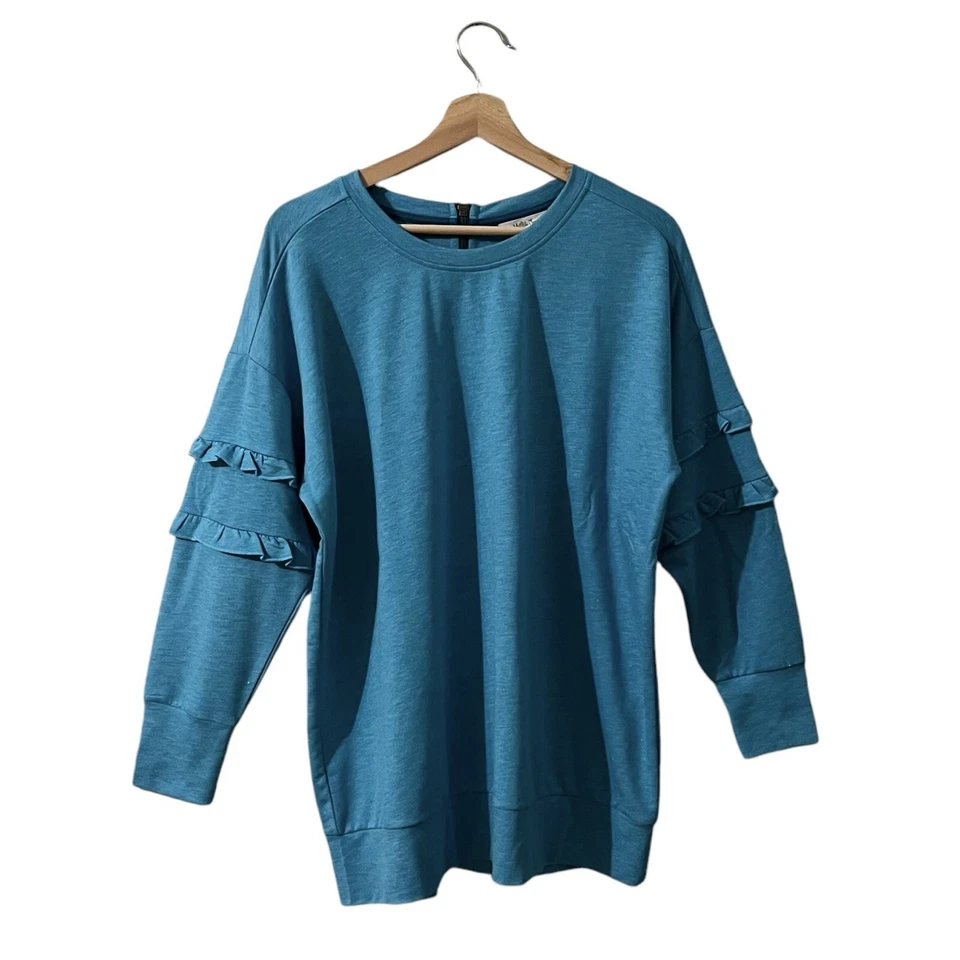 Matilda Jane Wonderment Our Song Sweatshirt Size XS Ruffle French Terry Crew - Image 2 of 4