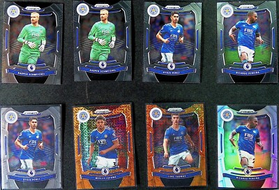 Panini Prizm 21-22 Premier League Soccer Leicester City Lot(8) W Orange & Silver