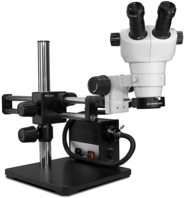 Scienscope NZ-PK5D-AN NZ Stereo Zoom Binocular Microscope Fiber Optic Ring Light