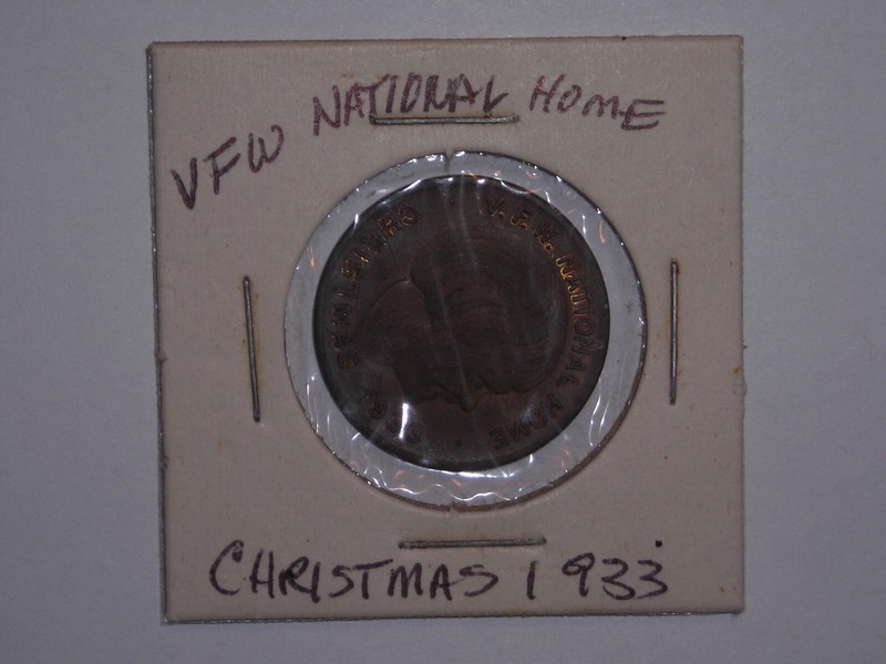  Token VFW NATIONAL HOME CHRISTMAS 1933 GOOD LUCK token Coin 