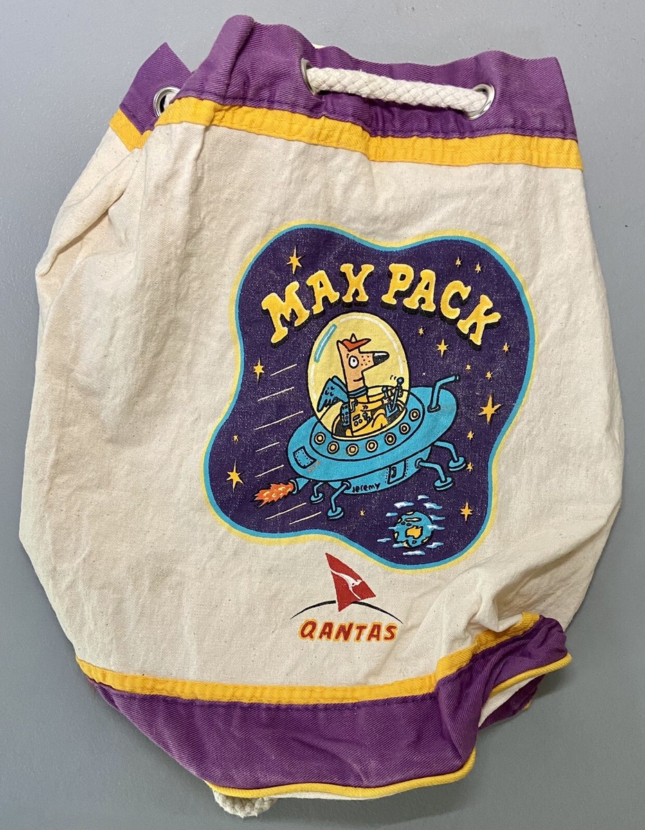 ビンテージ エアラインバック カンタス 1980年 Vintage Qantas Airlines Max Pack ￼Canvas Back Pack Carry Pouch