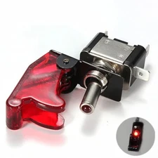 Light Ignition Switch Toggle with Cover Constant 20 Amps 12-Volts Red