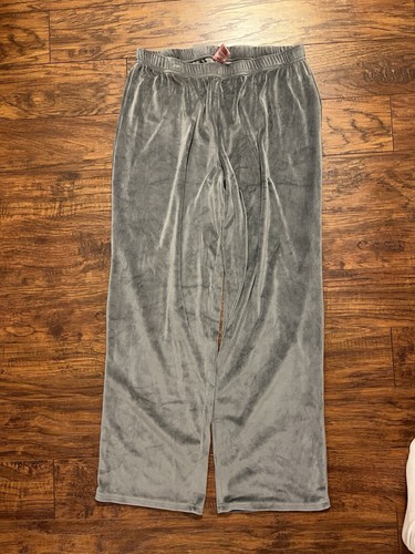Juicy Couture Velour Pants Gray Large Sleepwear Spell Out Bling Rhinestones - Picture 2 of 7
