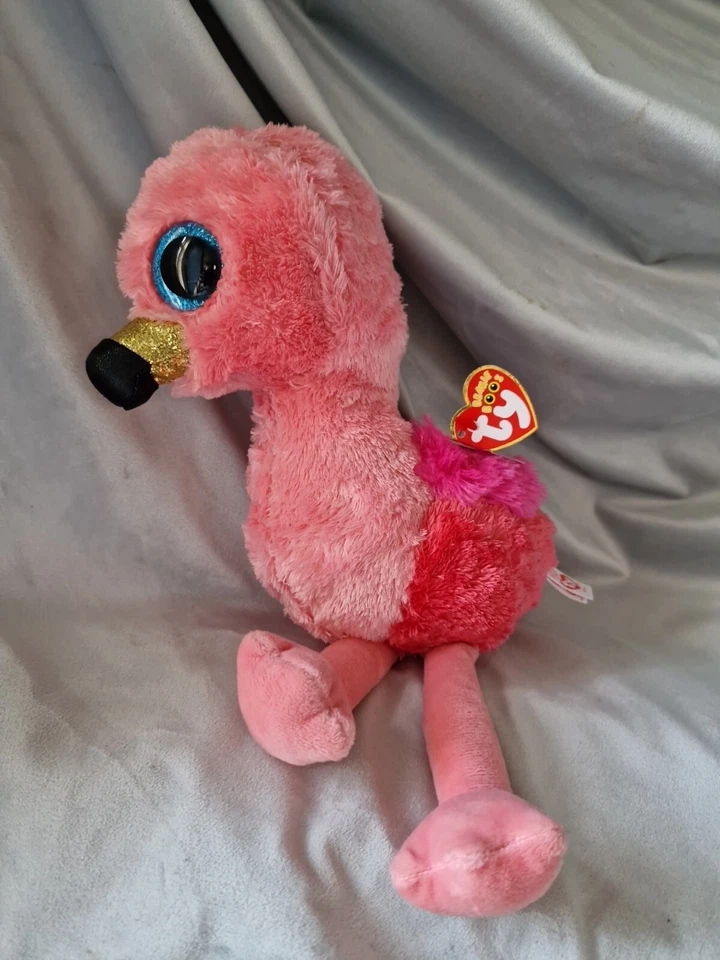 VGC Ty Beanie Boos Gilda The Flamingo 9" Sparkle Eyes Beak 2017 With Tags - Image 2 of 4