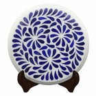 12" Marble corner sofa side Table Top Inlay Art Handicraft Work Home Decor