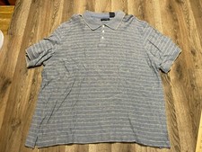 Knightsbridge Shirt, Men's Size 2X, Blue Tan, Striped, Polo, Short Sleeve