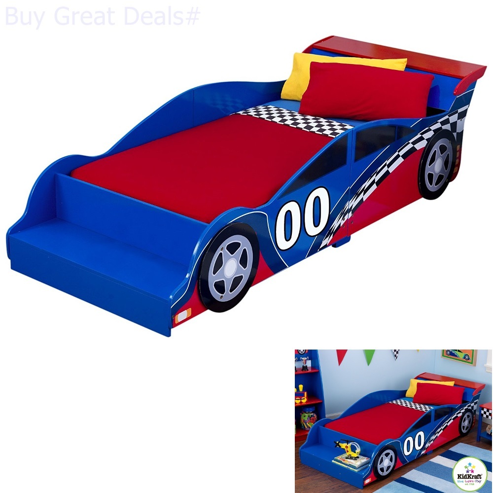 Toddler Bed Race Car Kids Cars Bedroom Boys Furniture Fun Racecar New