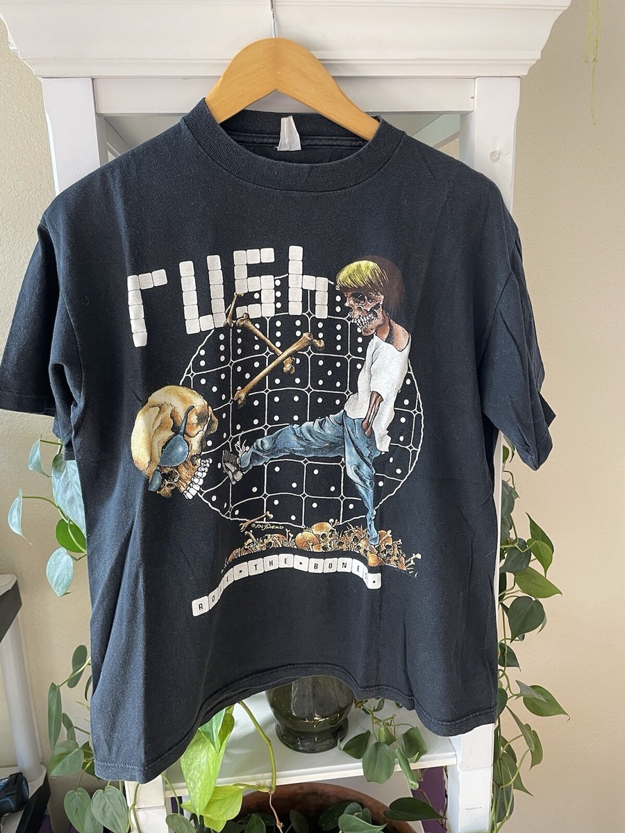 Vintage 90s Rush Roll The Bones Single Stitch Large Band T Shirt