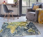 3D World Map N12530 Game Rug Mat Elegant Photo Carpet Mat Romy