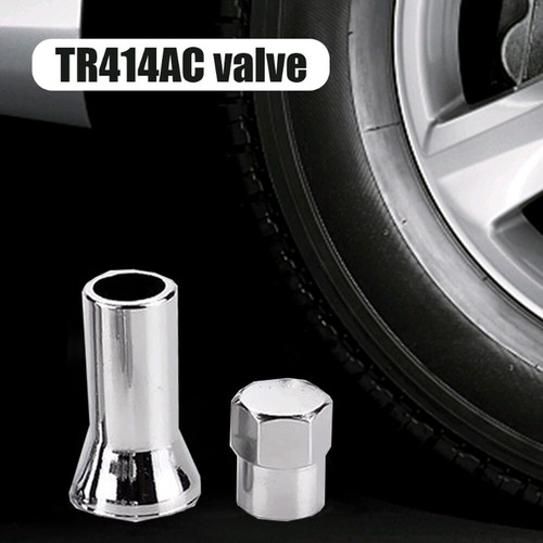 TR414 Chrome Car Tire Wheel Tyre Valve Stem Hex Cap w/ Sleeve Cover Accessories - Picture 8 of 14